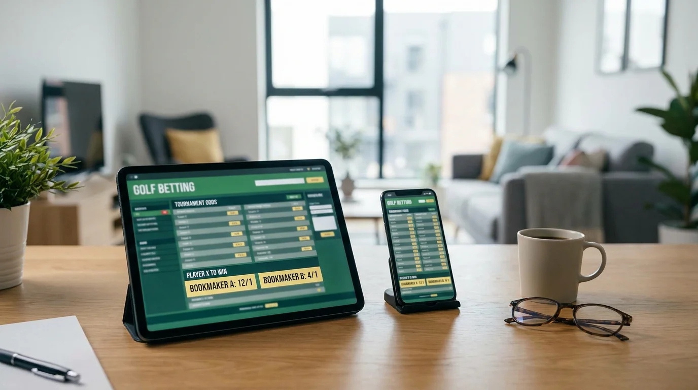 Side-by-side golf odds showing significant price differences across bookmakers