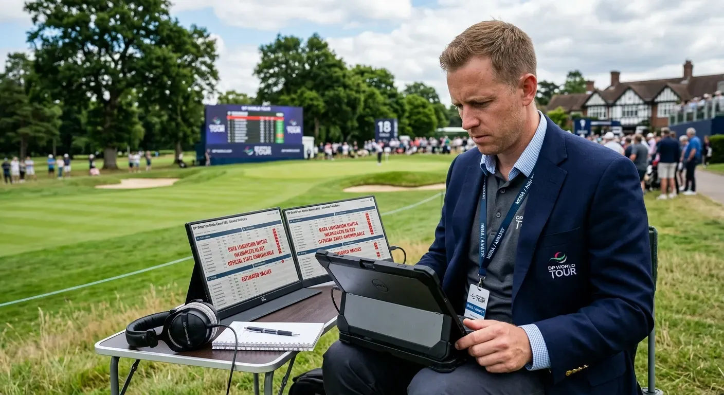 Golf analyst reviewing limited strokes gained data for European Tour players