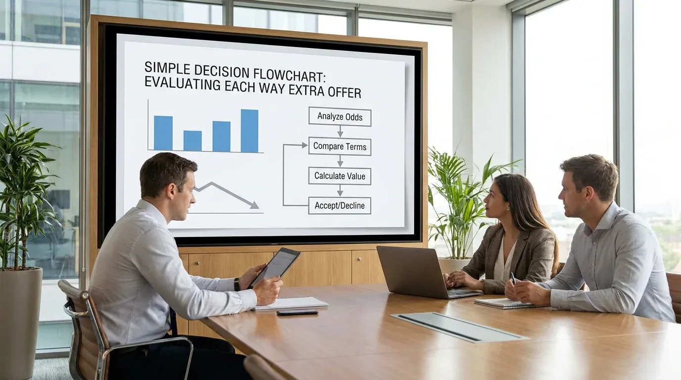 Simple decision flowchart for evaluating when to accept Each Way Extra offer