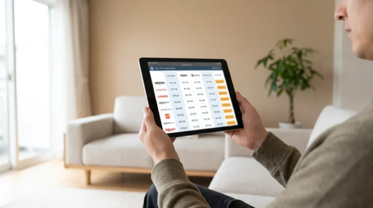 Golf bettor comparing odds across multiple UK bookmaker apps on a tablet
