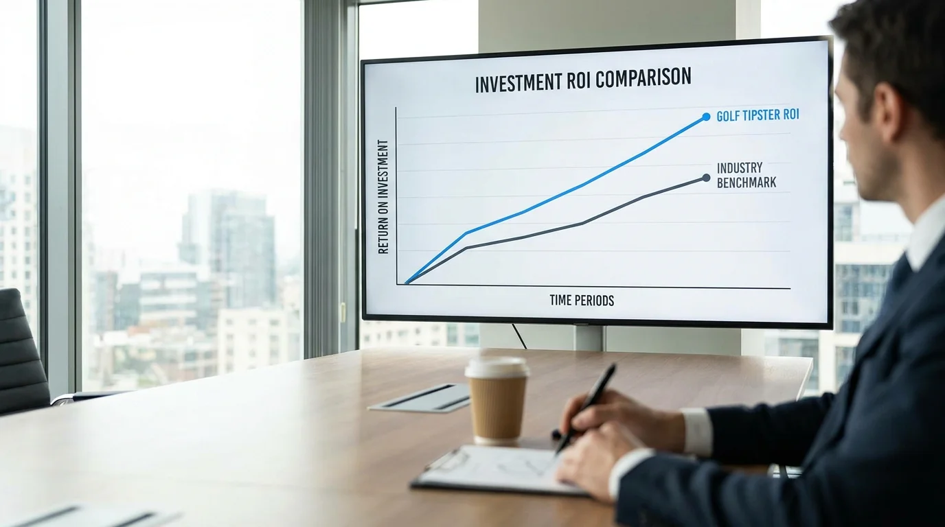 Simple chart comparing realistic golf tipster ROI against industry benchmarks