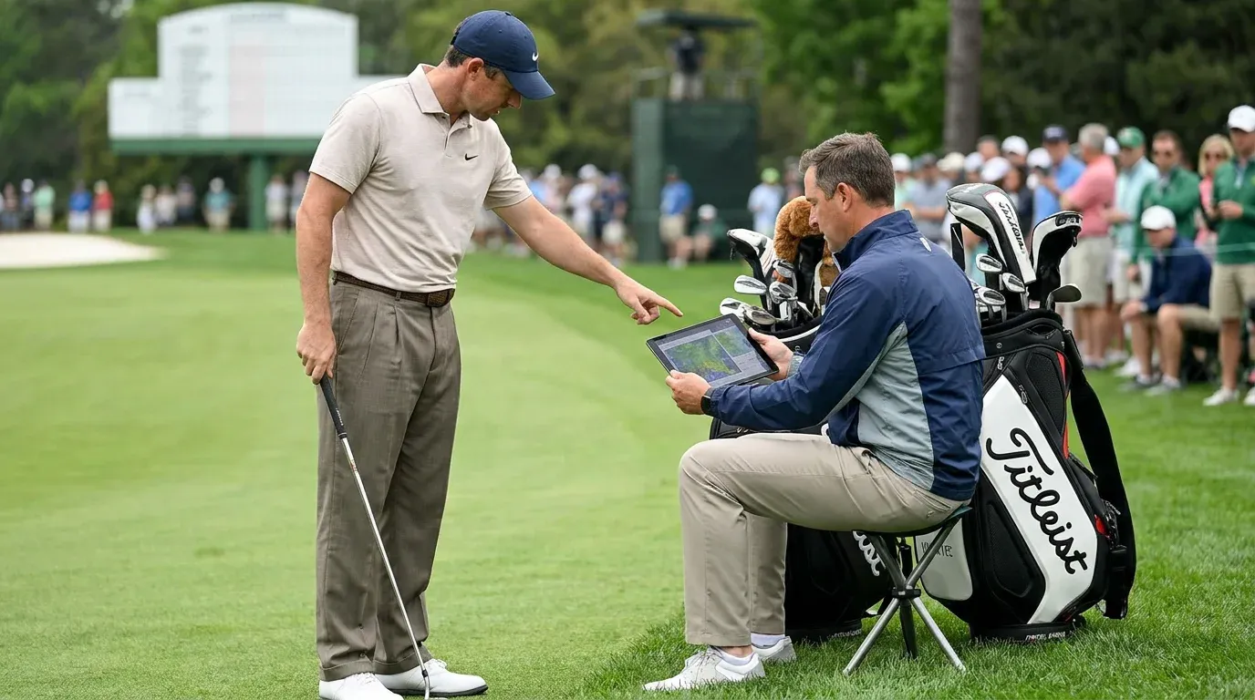 Bettor accessing weather forecast data alongside tee times for golf betting analysis