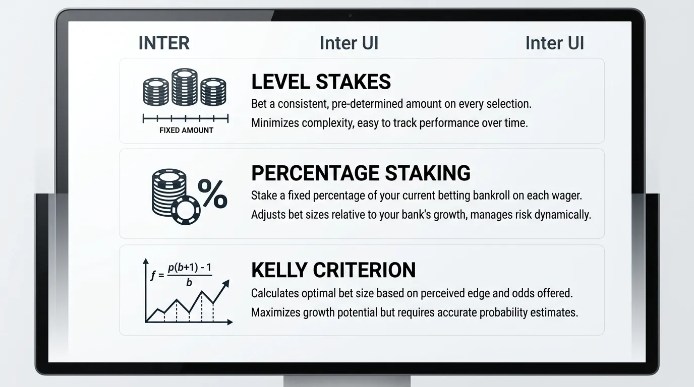 Level stakes golf betting staking plan comparison with percentage and Kelly Criterion approaches