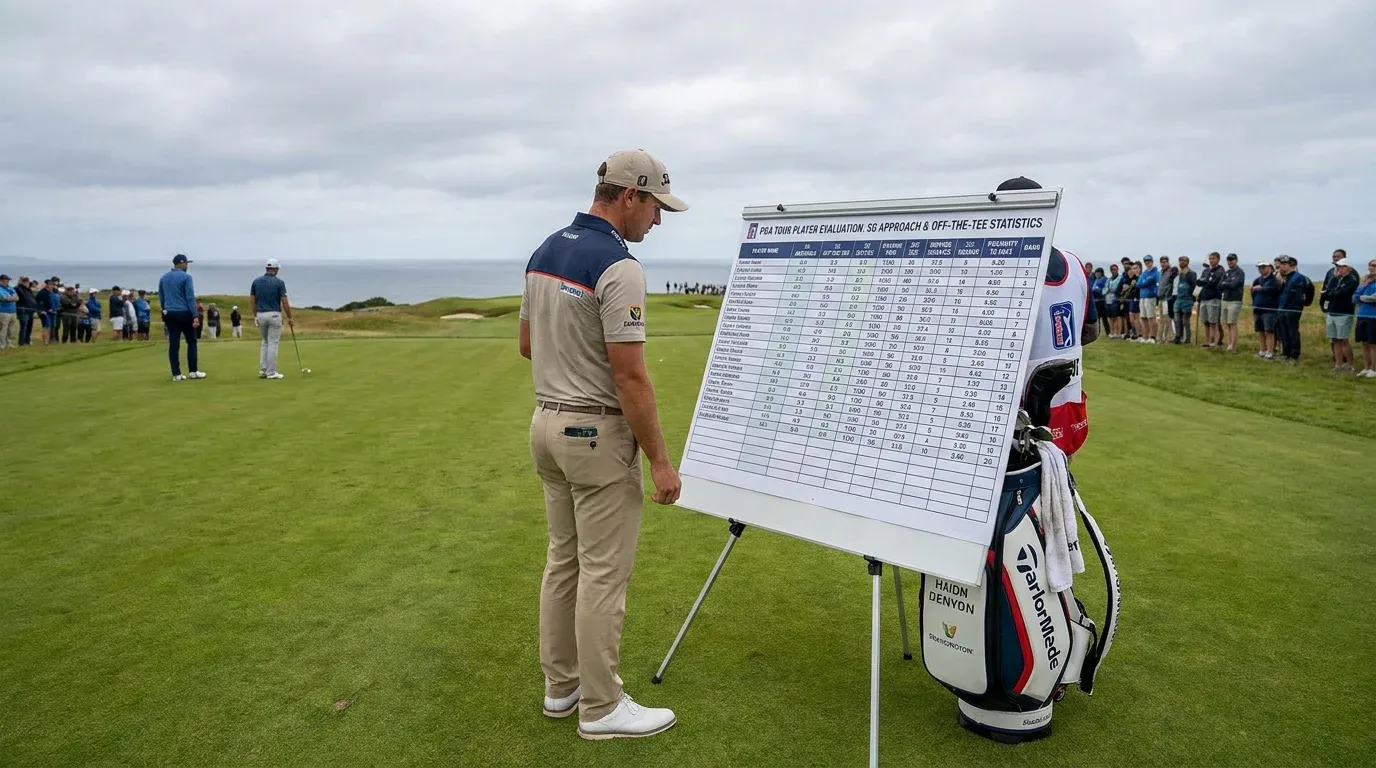 SG approach and off-the-tee statistics grid for PGA Tour player evaluation