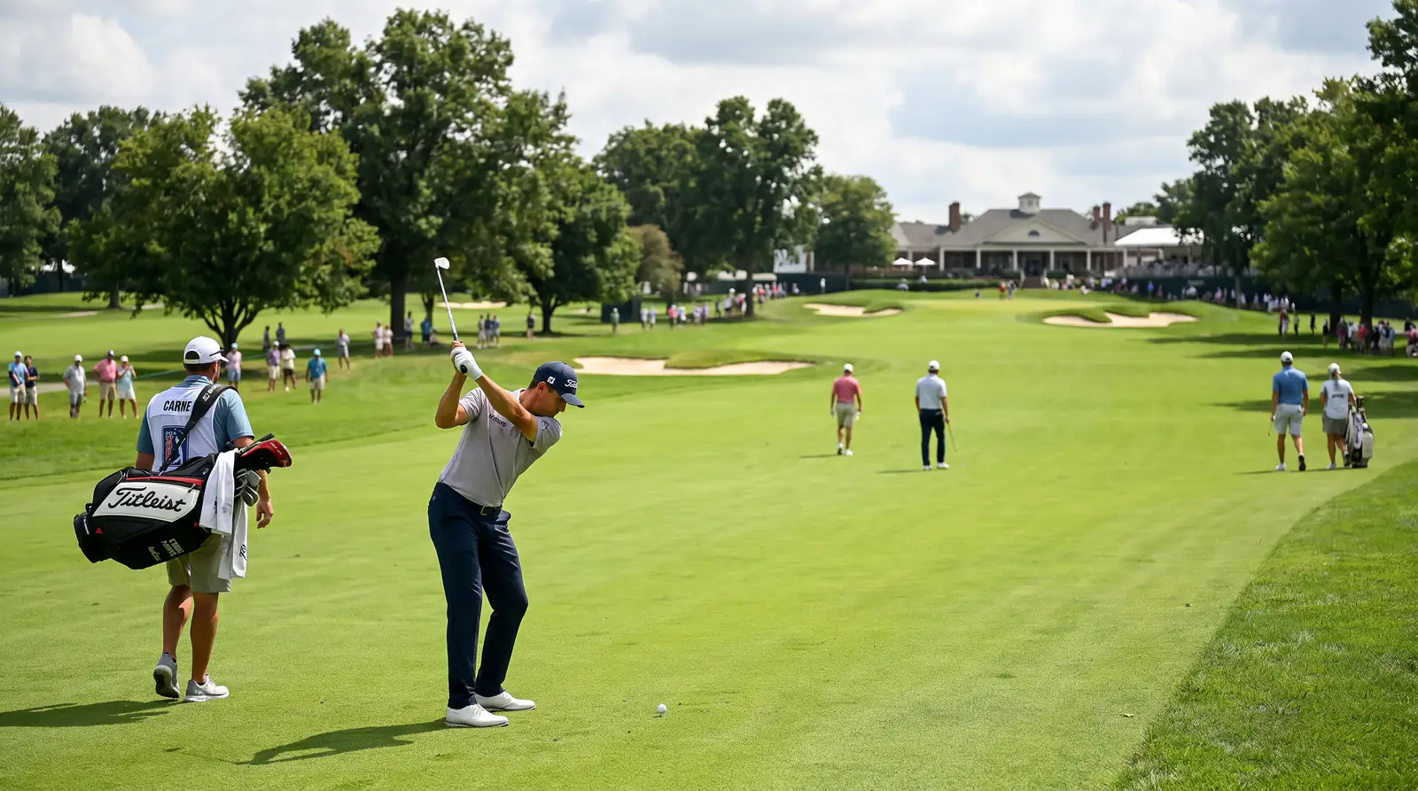 Golf course with Bermuda grass fairways typical of regular PGA Tour stop venues