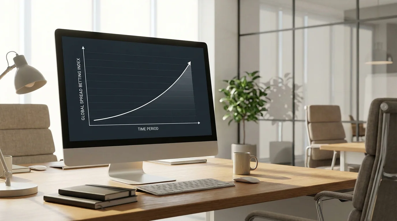 Simple line graph showing spread betting index points without specific numbers