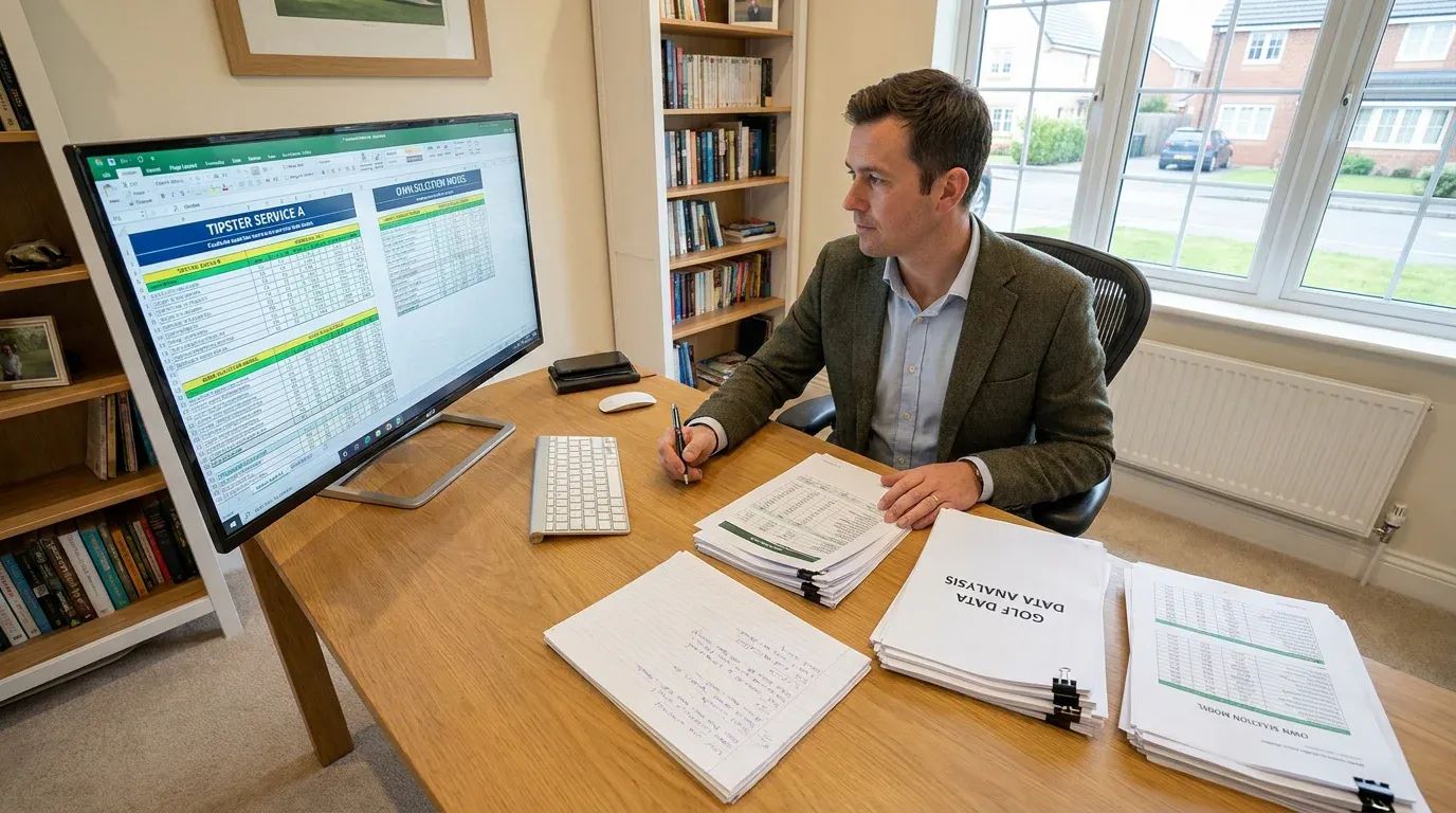 Golf bettor comparing returns from following tipster versus building own selection system