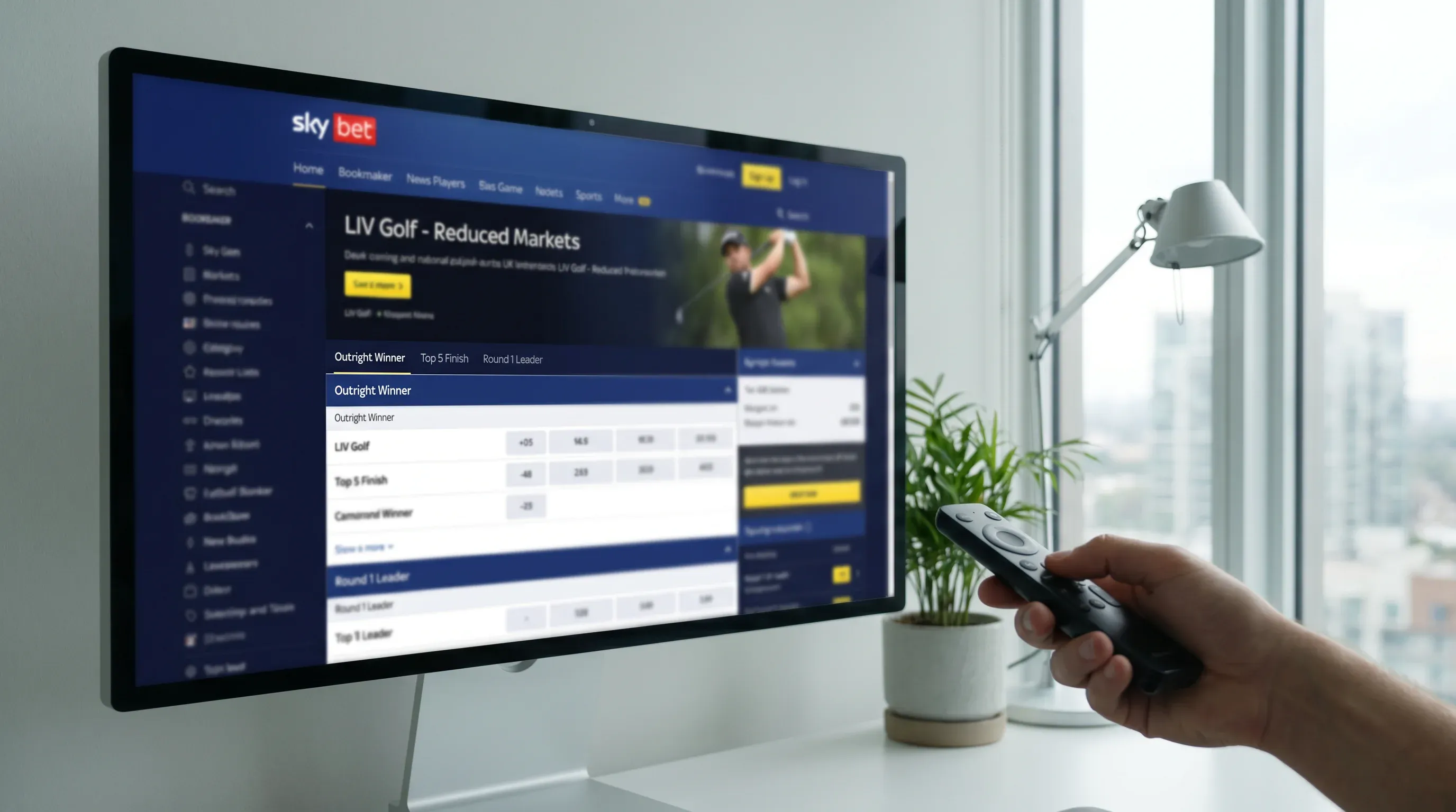 UK bookmaker showing LIV Golf event markets with reduced selection